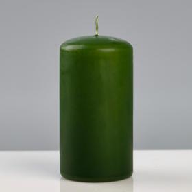 Свеча - цилиндр "Колор", 6×11,5 см, зелёный