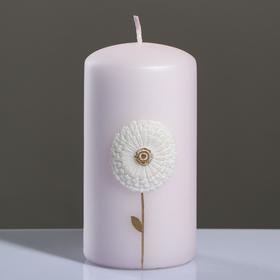 Свеча - цилиндр "Одуванчики", 6×11,5 см, розовый