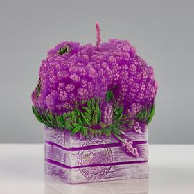 Свеча фигурная "Корзинка лаванды", 7×10×11 см, фиолетовый
