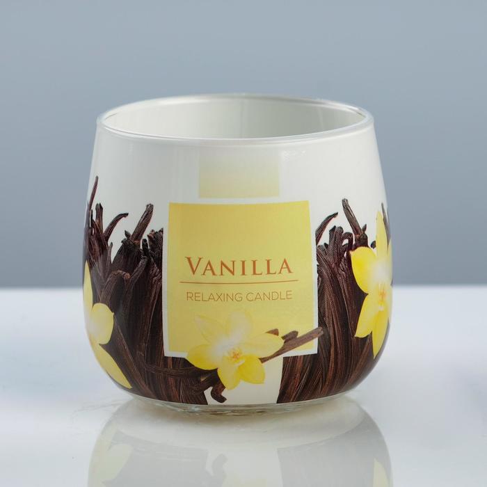 Свеча ароматическая в стакане "Ваниль", 8×7,2 см