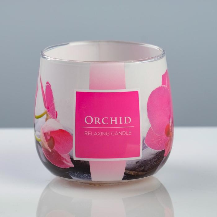 Свеча ароматическая в стакане "Орхидея", 8×7,2 см