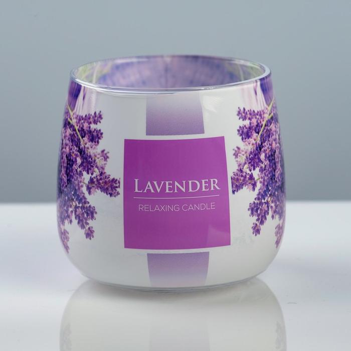 Свеча ароматическая в стакане "Лаванда", 8×7,2 см