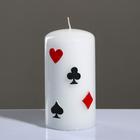 Свеча - цилиндр "Покер", 6×11,5 см, белый - фото 4320324