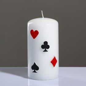 Свеча - цилиндр "Покер", 6×11,5 см, белый