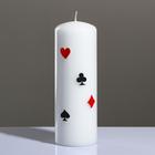 Свеча - цилиндр "Покер", 7×20 см, белый - фото 4320336