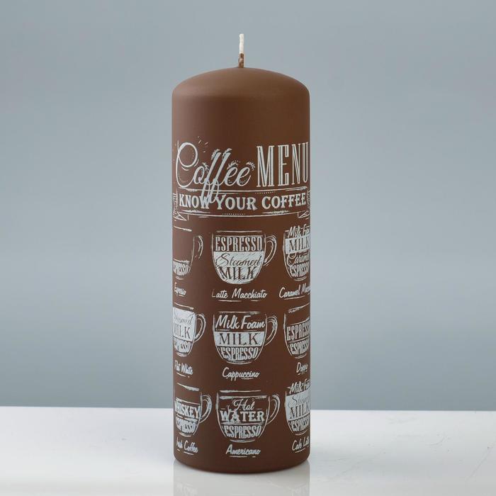 Свеча - цилиндр "Кофе Фраппе", 7×20 см, эспрессо