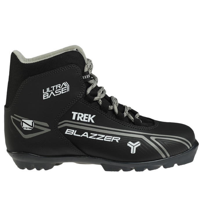 Ботинки лыжные TREK Blazzer NNN ИК, цвет чёрный, лого серый, размер 37 - фото 1364060