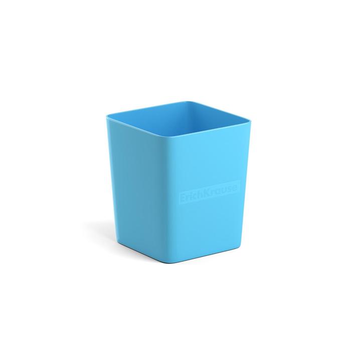 Подставка-стакан для пишущих принадлежностей ErichKrause Base, 7,5 х 9 х 7,5 см, пастельный голубой - фото 807275