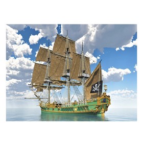 Алмазная мозаика 30х40 см, с подрамником, с полным заполнением «Пиратское судно»