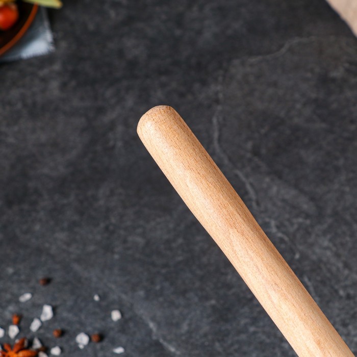 Молоток для отбивания мяса "Премиум" с металлическими накладками, 30 см, массив бука - фото 798801308