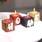 Подсвечник для интерьера 4 шт с надписью HOME, цвет: "Микс", аромат: ягодно-фруктовый микс - фото 9280445