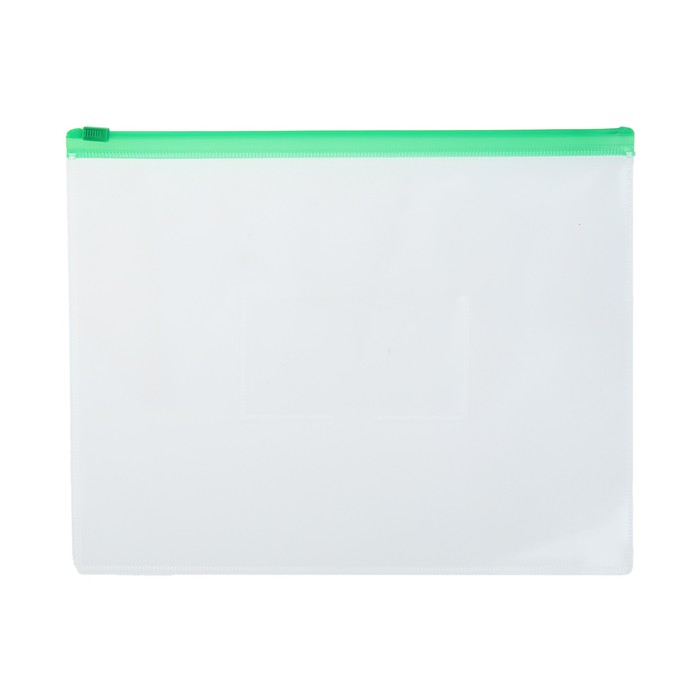 Папка-конверт на гибкой молнии Zip A5 150мкм, зелёная (12 шт)