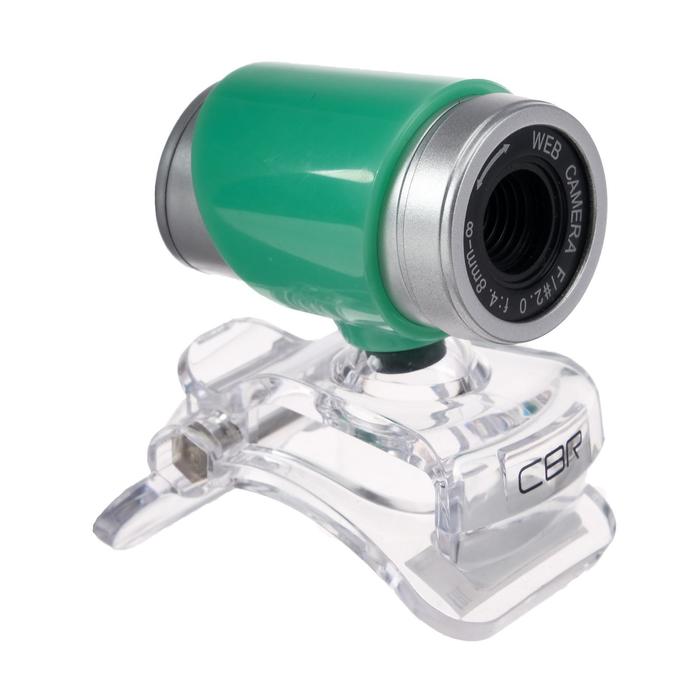 Веб-камера CBR CW 830M Green, 0.3 МП, 640х480, USB 2.0, микрофон, зеленая