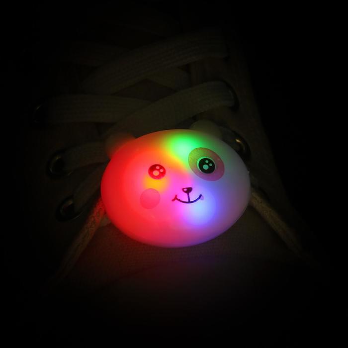 Шнурки световые «Мордочка», длина шнурка 120 см, 2 шт., цвета МИКС - фото 798804896