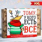 Гифтбокс подарочный «Тому, у кого есть всё»: чай чёрный с корицей 50 г, шоколад молочный 85 г, кофейные зёрна 30 г, планер, шоколад молочный 27 г, стикеры, блокнот, шоколад 5 г х 4 шт., мармелад 150 г 5266920 - фото 45701