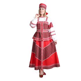 Русский народный костюм «Душечка», блузка с душегреей, юбка, головной убор, р. 42, рост 172 см