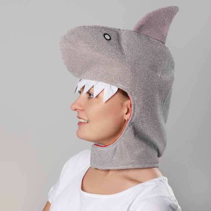Карнавальная шапка «Акула», цвет серый