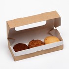 Контейнер на вынос, с окном, крафт, 17 х 7 х 4 см 5383261