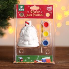 Set bell for coloring "Santa Claus" paint 3 colors 2 ml, brush