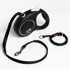 Рулетка Flexi Black Design S (до 12 кг) 5 м трос, черный/серебро Рулетка Flexi Black Design S (до 12 кг) 5 м трос, черный/серебро