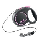 Рулетка Flexi Black Design XS (до 8 кг) 3 м трос, черный/розовый Рулетка Flexi Black Design XS (до 8 кг) 3 м трос, черный/розовый