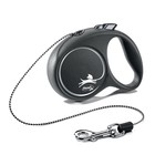 Рулетка Flexi Black Design XS (до 8 кг) 3 м трос, черный/серебро Рулетка Flexi Black Design XS (до 8 кг) 3 м трос, черный/серебро