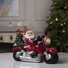 Светодиодная фигура «Дед Мороз на мотоцикле» 30 × 10 × 6 см, полистоун, батарейки ААх3 (не в комплекте), свечение мульти - фото 566604