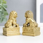 Нэцкэ под бронзу (набор 2шт) "Собаки Фу" (китайские львы Будды) - фото 9117718