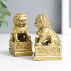 Нэцкэ под бронзу (набор 2шт) "Собаки Фу" (китайские львы Будды) - фото 9117719