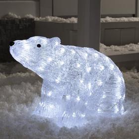 Светодиодная фигура «Медведь» 53 × 30 × 18 см, акрил, 30 LED, 24 В, свечение белое