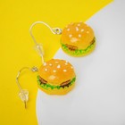 Серьги пластик "Вкусности" бургер, цвет жёлто-зелёный - фото 3228015