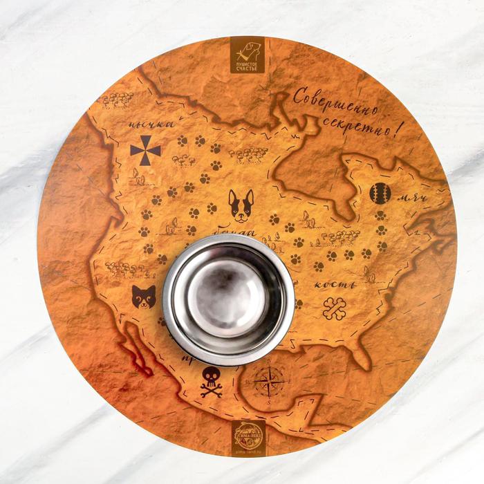 Коврик под миску «Совершенно секретно» 36,5х36,5 см - фото 798823650