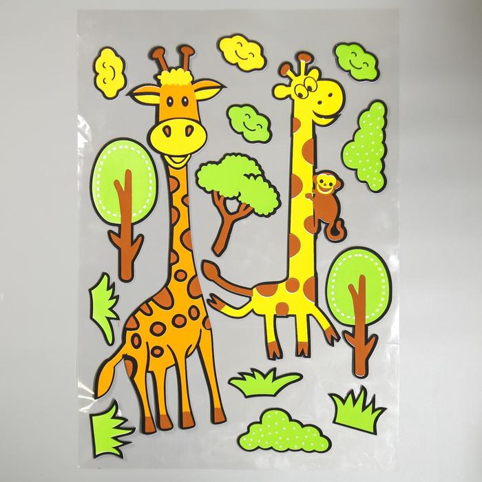 Наклейка EVA "Жирафы" 79х49 см - фото 127197879
