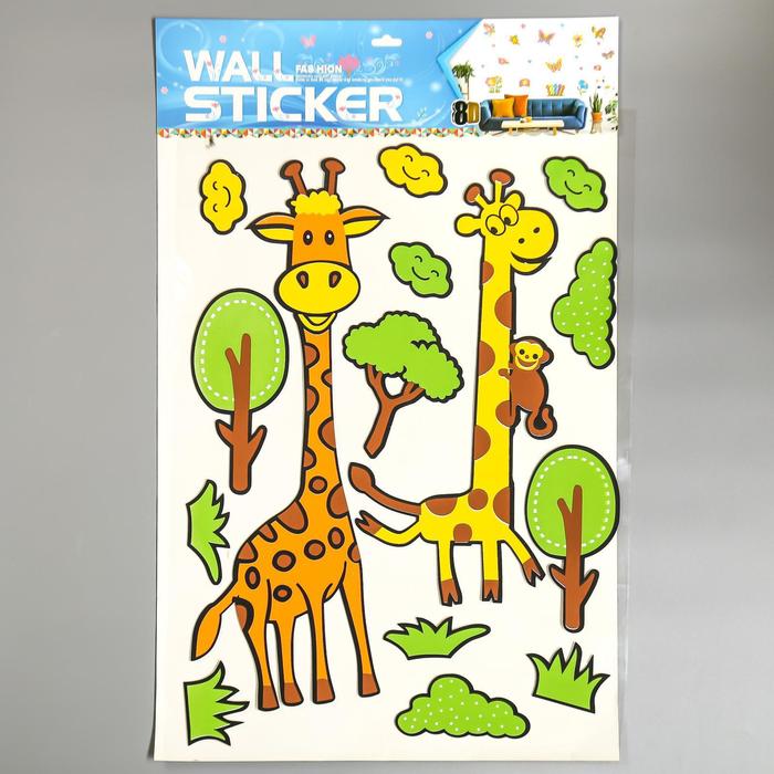 Наклейка EVA "Жирафы" 79х49 см - фото 798824682