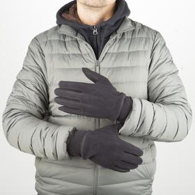 Перчатки мужские, размер 11, без утеплителя, цвет чёрный