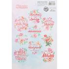 Paper stickers "The best mother in the world",for gifts , 14× 21 cm