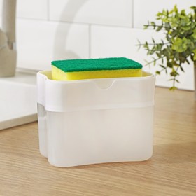 Detergent dispenser with sponge stand, sponge included, 385 ml