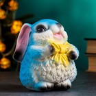 Копилка "Кролик с бантиком" голубой, 15х13х15см - фото 7649448