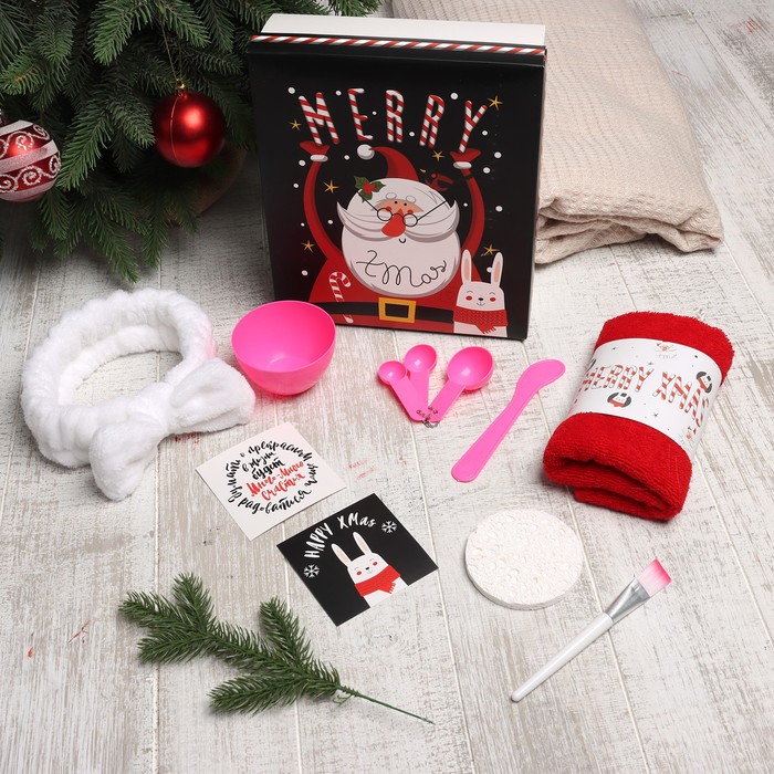 Подарочный набор новогодний "Merry x-mas" полотенце и акс