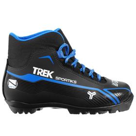 Ботинки лыжные TREK Sportiks NNN ИК, цвет чёрный, лого синий, размер 36