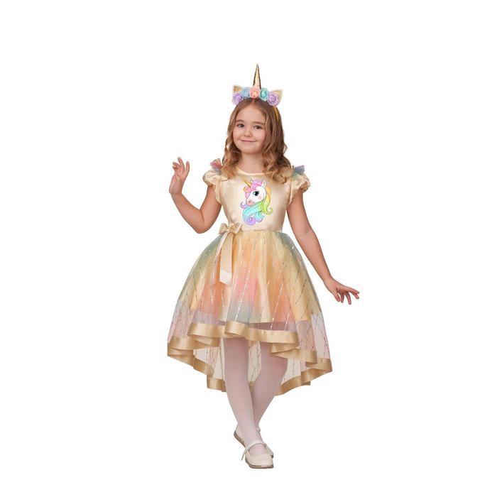 Карнавальный костюм «Единорожка», платье, головной убор, р. 26, рост 104 см