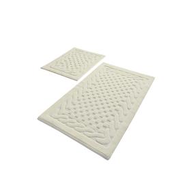 Комплект ковриков для ванной BAMBI , 2 шт, размер 60 х 100 см и 60 х 50 см, хлопок, цвет экрю