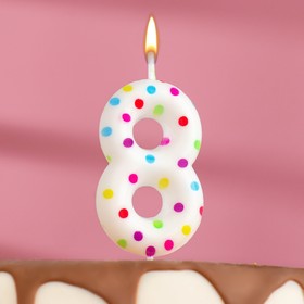 Свеча в торт на день рождения «‎Цветное конфетти»‎, цифра "8", 5.5 см