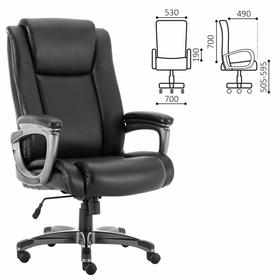 Кресло офисное BRABIX PREMIUM "Solid HD-005", кожа, черное, 531941
