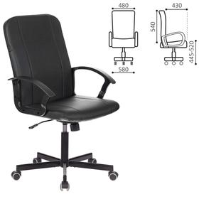 Кресло офисное BRABIX "Simple EX-521", экокожа, черное, 532103