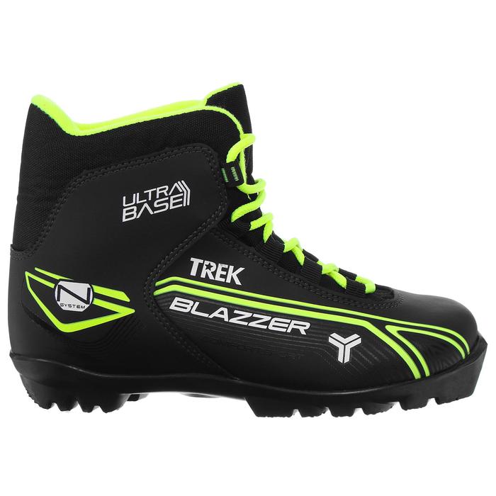 Ботинки лыжные TREK Blazzer1 NNN, цвет чёрный, лого лайм неон, размер 37 - фото 8721090