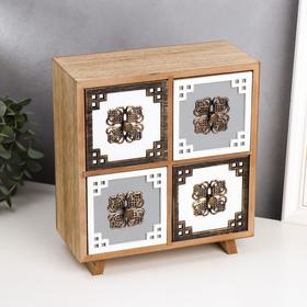 Jewelry box wood chest of drawers 4 drawers 