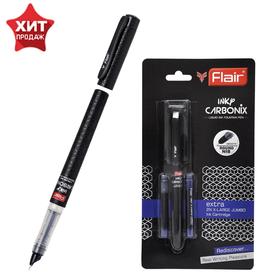 Ручка перьевая Flair CARBONIX INKY, 2 сменных катриджа, чернила синие, блистер