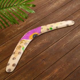 Souvenir made of wood" boomerang " purple flower 50x12x1 cm