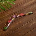 Souvenir made of wood with flowers "boomerang" brown 40x10x1 cm